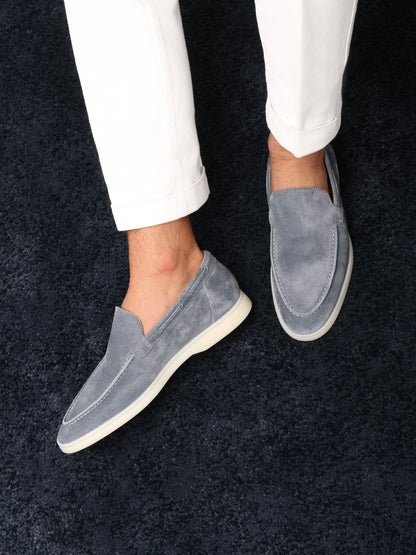 Loafers i mocka i yachtstil