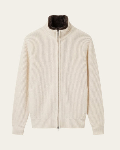 Ullkavaj med mjuk pälskrage