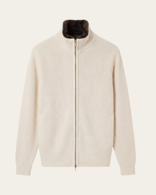 Ullkavaj med mjuk pälskrage