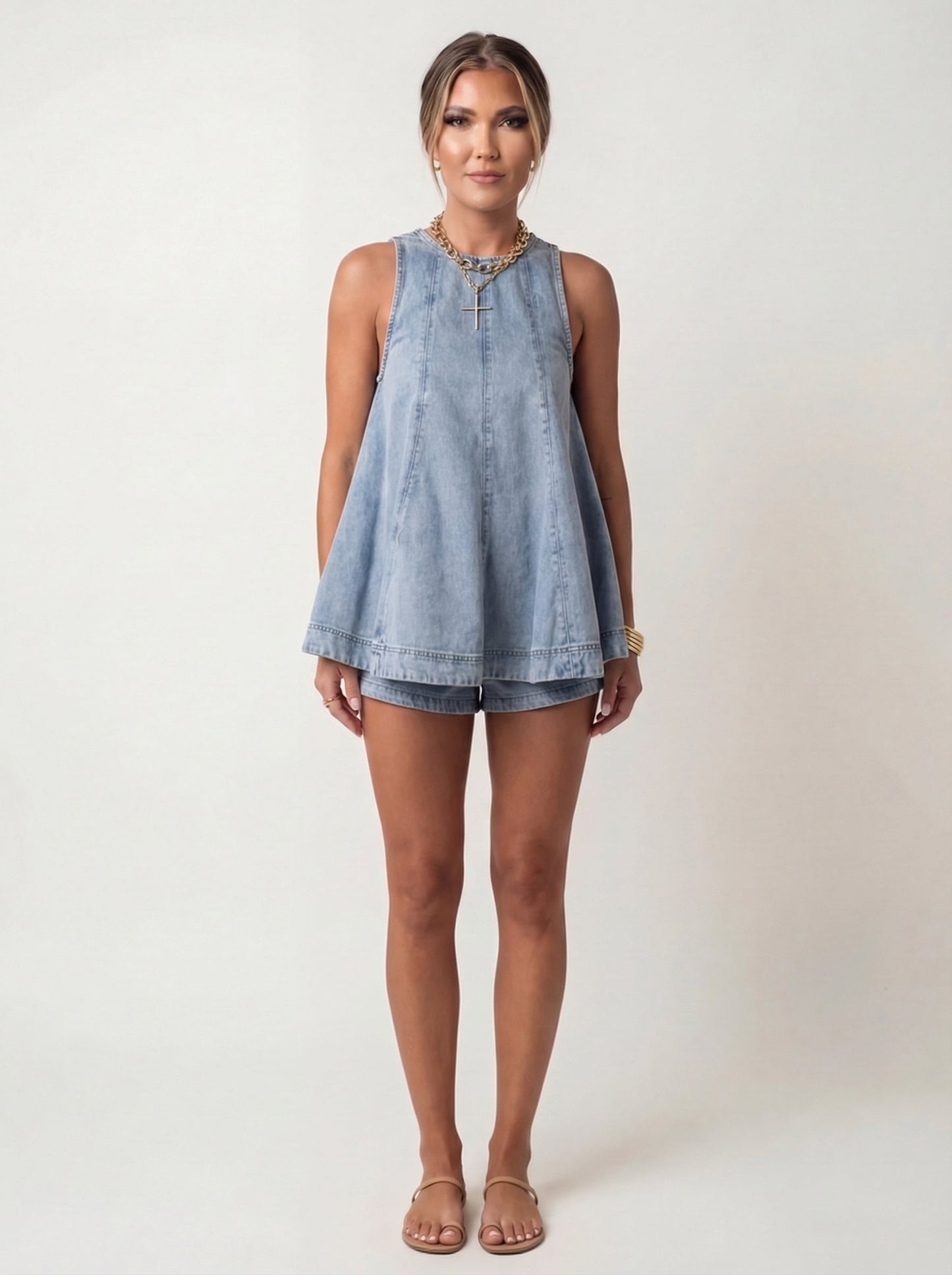 Tvådelat denim-set